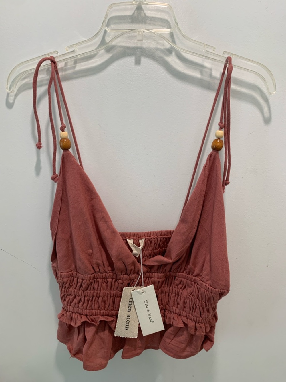 Wren & Ivory Rose Mauve Smocked Crop Top